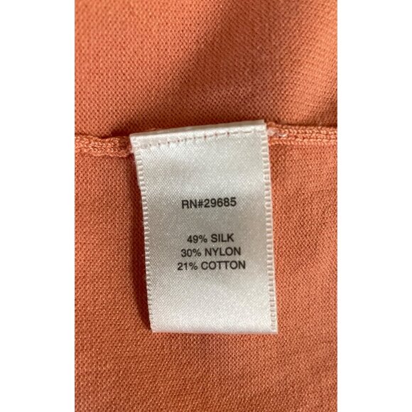 Pendleton Womens Coral Knit Top W/ Ribbed Details & Keyhole Neckline XL Petite - Picture 7 of 7